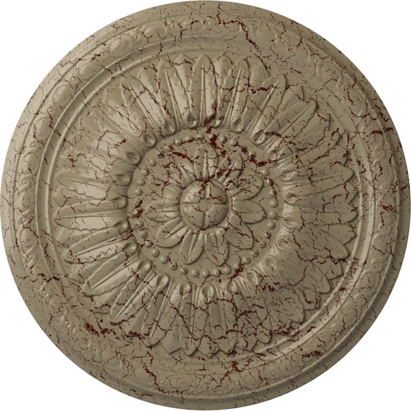 Ekena Millwork Temple Ceiling Medallion (Fits Canopies up to 9 1/4"), 24"OD x 1 5/8"P, Gobi Desert Crackle CM24TEGDC - main